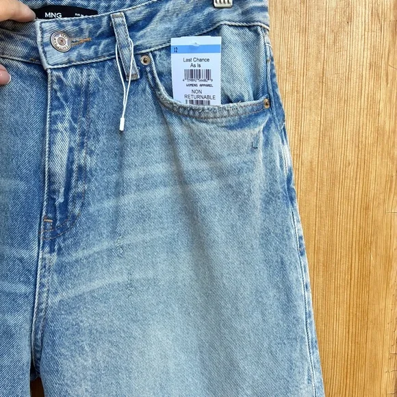 MNG NWOT Wide Leg Distressed Jeans - Picture 2 of 6